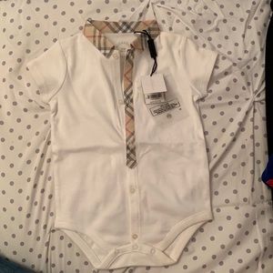Burberry White Onesie 9 month